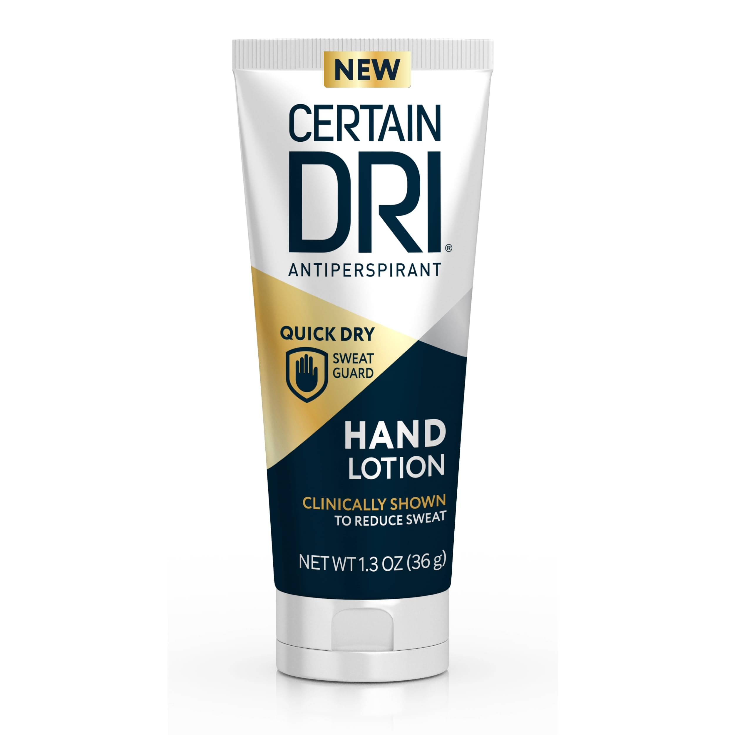 Certain Dri Antiperspirant Hand Lotion for Excessive Sweating, Fast-Drying, Non-Greasy Formula, Dermatologist-Tested, 24-Hour Protection for Palmar Hyperhidrosis, 1.3 oz