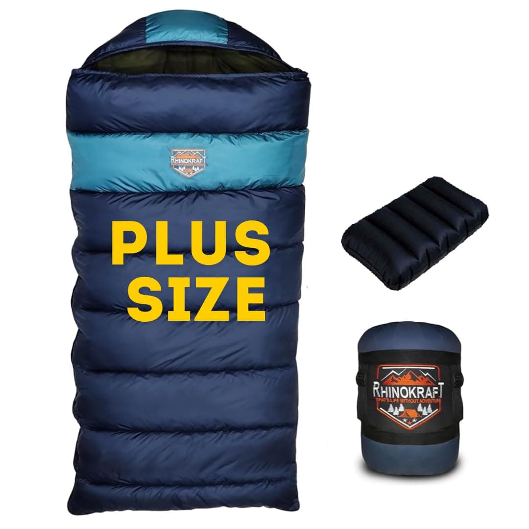 RhinoKraft -10 Degree | Soft Fur Lining | Extra Large Size | 2.4 Kg Weight | Soft and Warm Sleeping Bag for Adventure | Camping, Trekking and Outdoor Activity