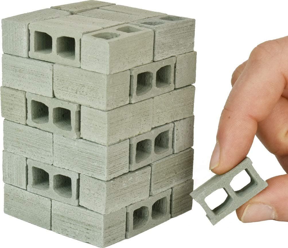 Acacia Grove Mini Cinder Blocks, 48 Pack, 1/12 Scale
