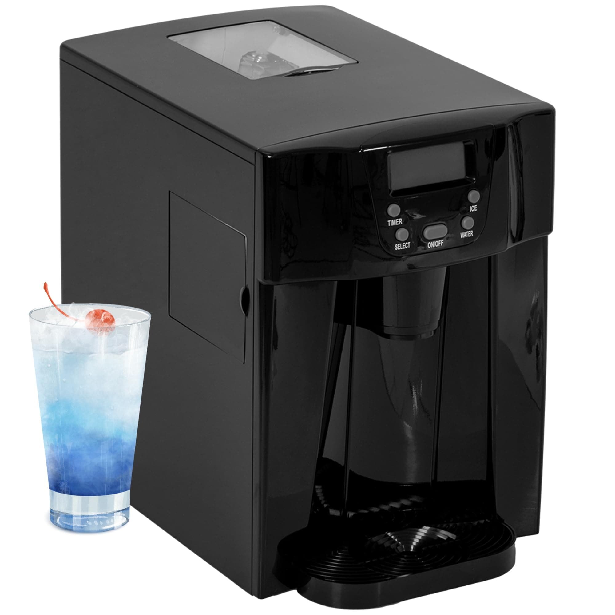 – HOMCOM 3L Ice Maker Machine and Water Dispenser, 12kg in 24H, 2 Size Options 9 Ice Cubes Ready in 6-10 Mins Countertop Ice Machine for Home, Kitchen, Office, Bar, Black