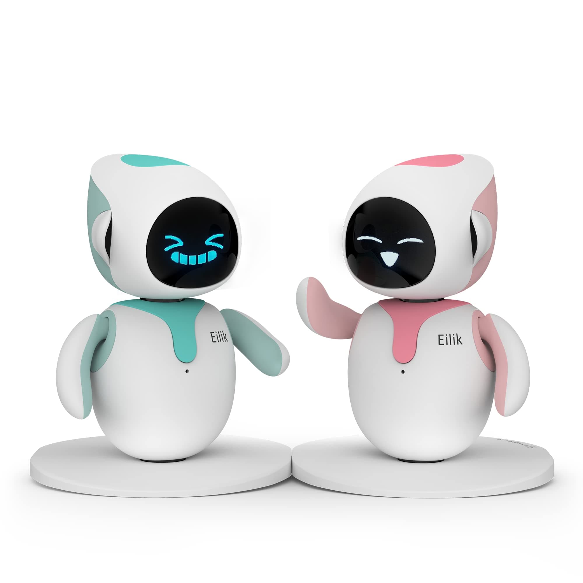 Eilik – Touch Interactive Toys, Cute Robot Pets with Abundant Emotions. Idle Animations&Mini-Games, Unique Gift for Girls & Boys. Support Update.(Blue + Pink Combination)