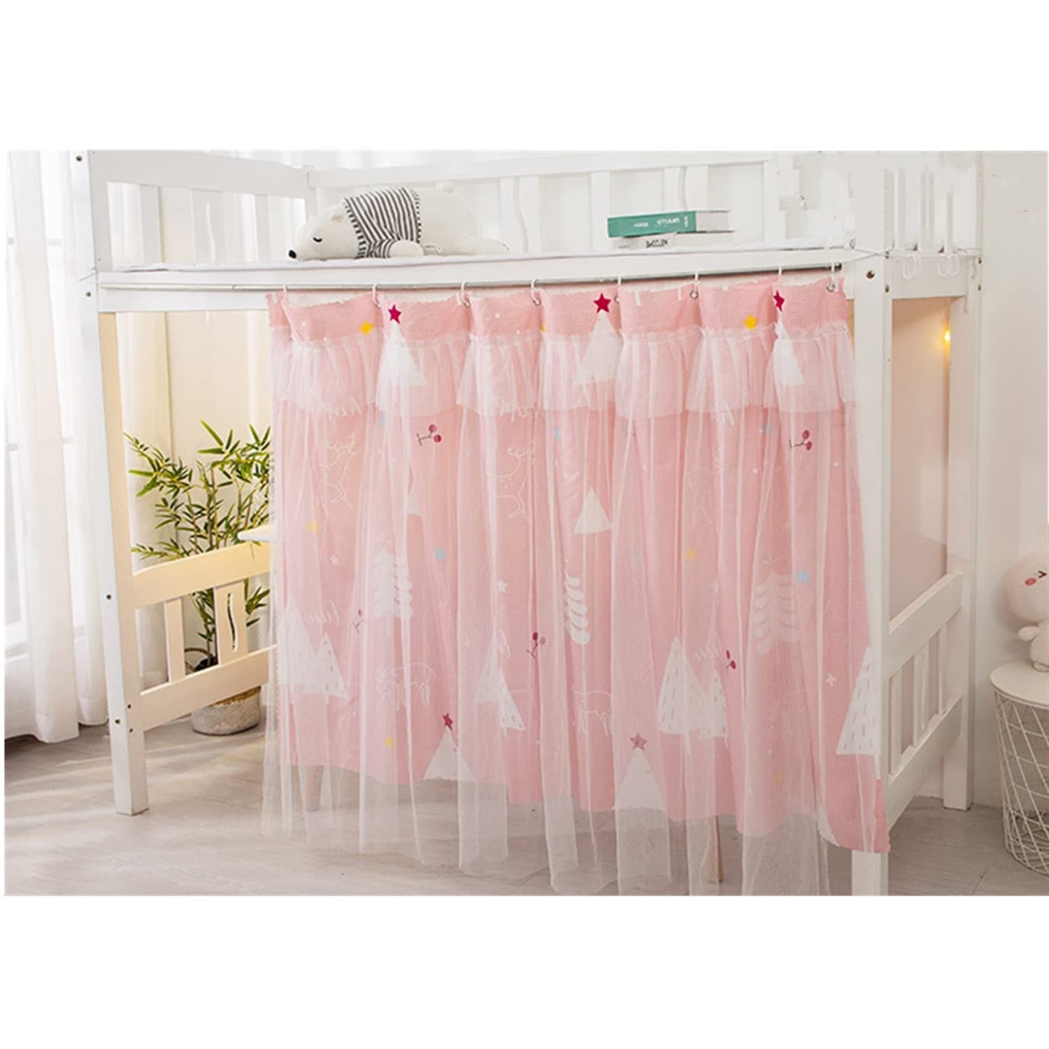 Dormitory Bunk Bed Curtains Single Sleeper Blackout Cloth Gauze Bed Tent Curtain Shading Net Student Dorm Home Dustproof Sleep Privacy Protection Bed Canopy Mosquito Protection Net Bedroom Cabin Decor