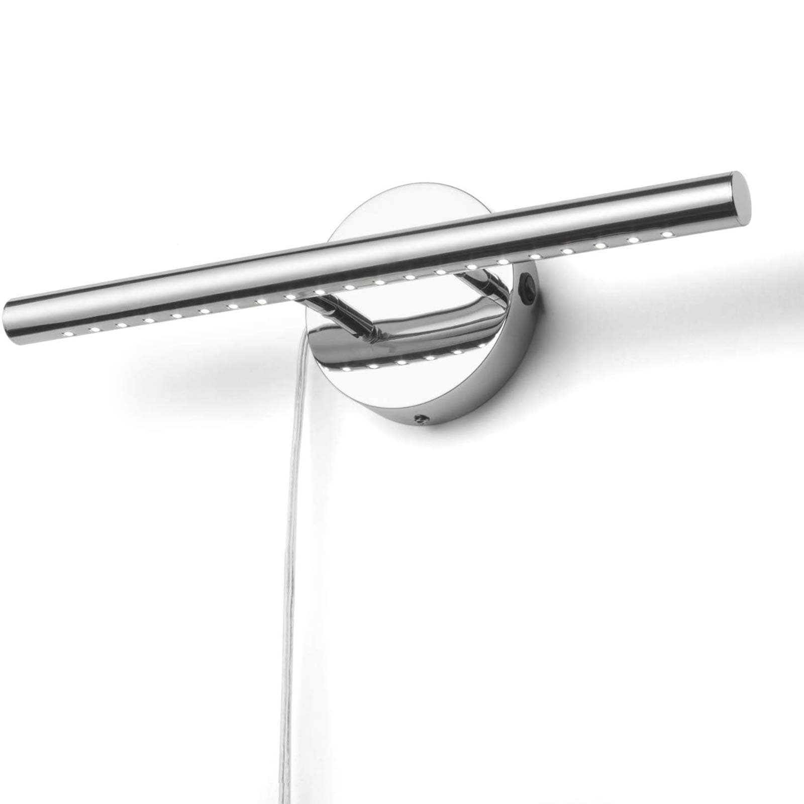 LED Bathroom Vanity Light Fixtures with on/Off Switch Chrome Stainless Steel Make-Up Wall Light Mirror Light Picture Front Lamp 5050smd 5W,Plug in Cord