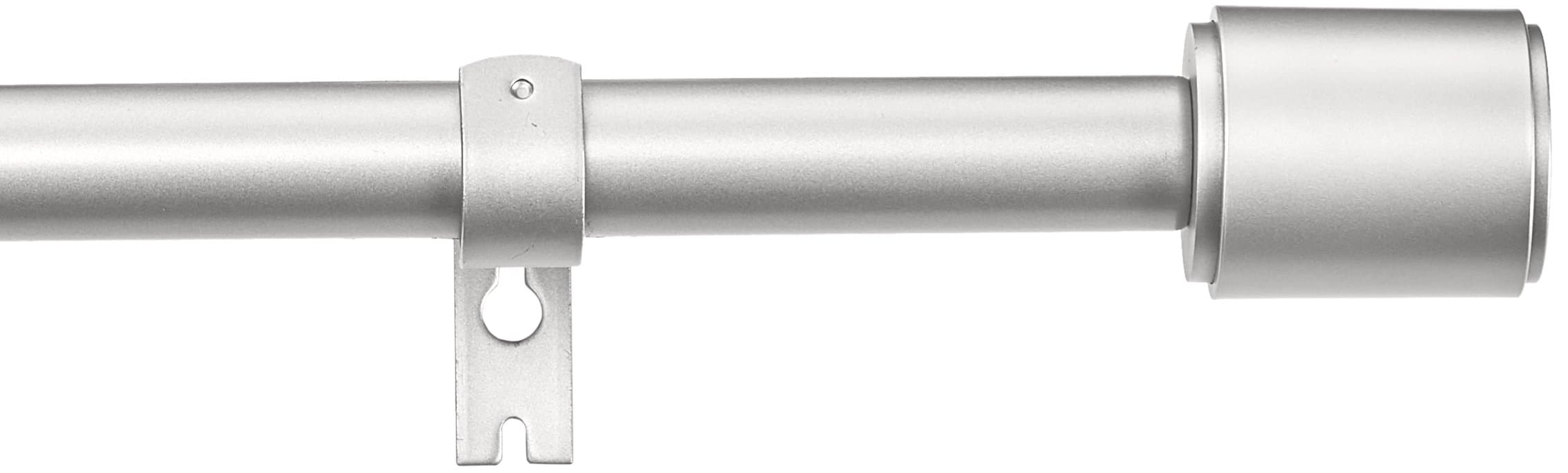 Adjustable 1-Inch Heavy Duty Curtain Rod for Windows, Cap Finials, 72" to 144", Nickel