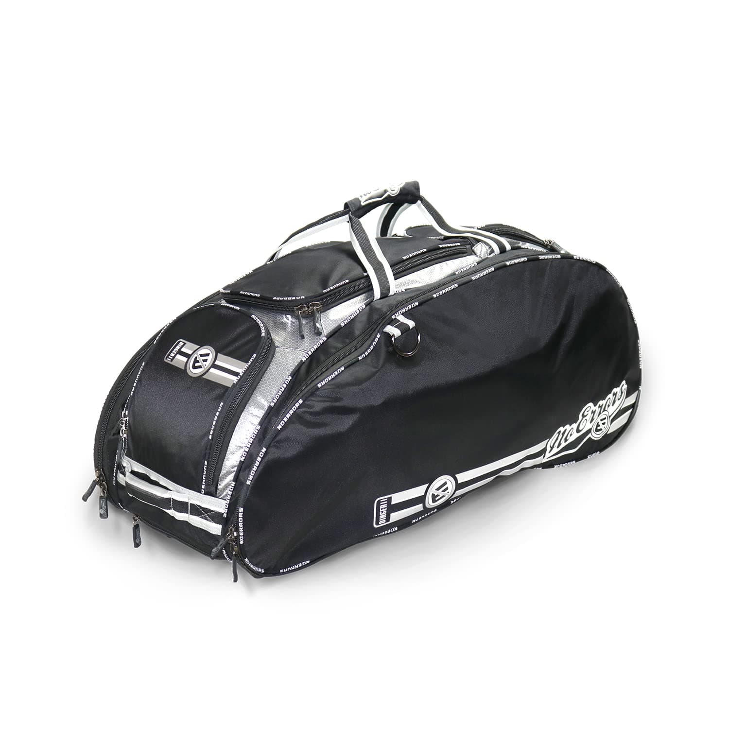 The Dinger Baseball Bat Bag - 15 Compartments for More Storage Than Other Baseball Equipment Bags - Room for 4 Bats - Velcro Batting Glove Strip - Hangs on a Fence - Rolling Wheels