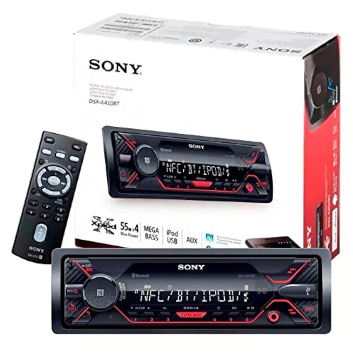 Sony DSX-A410BT Single Din Bluetooth Front USB AUX Car Stereo Digital Media Receiver (No CD Player)