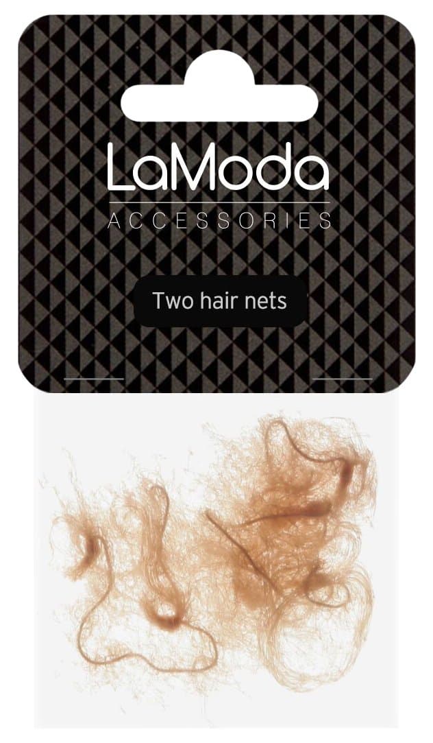 LA MODA HAIRNETS TWIN PK LIGHT BROWN