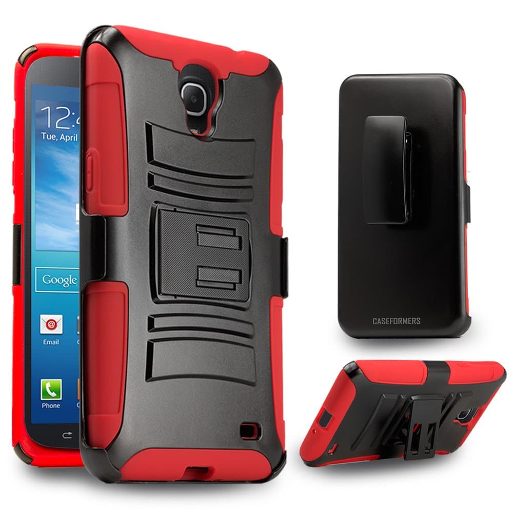 CASEFORMERS Duo Armor RED for Samsung Galaxy Mega 2 Combo Case with Stand and Holster