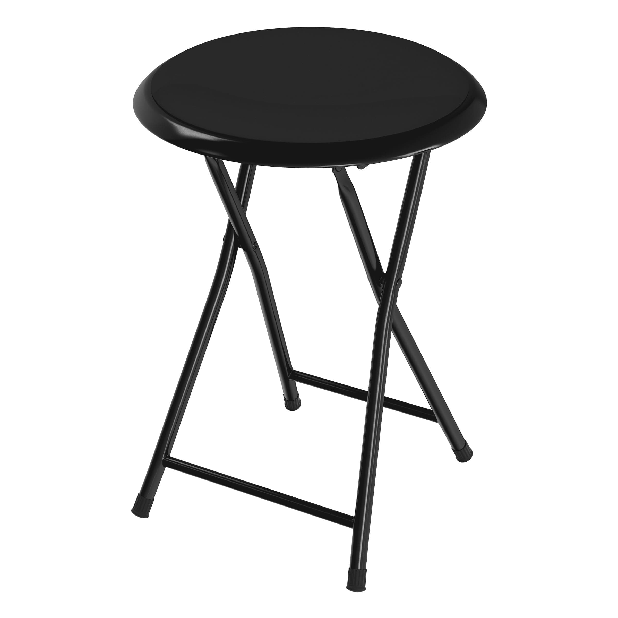 Folding Stool - Backless 18-Inch Stool with 225lb Capacity for Kitchen or Rec Room - Portable Indoor Counter Bar Stools by Lavish Home (Black)