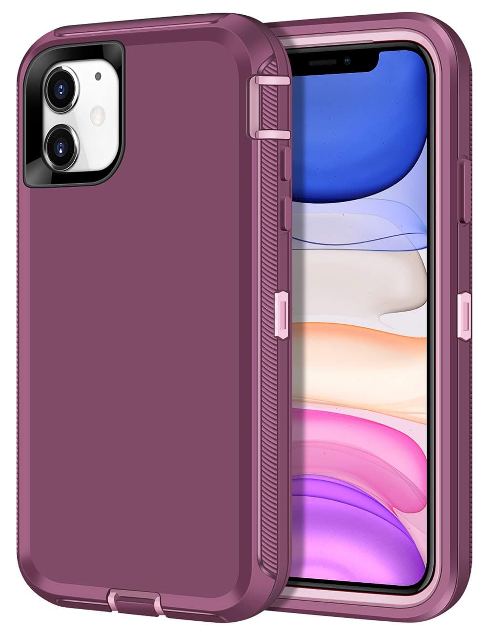 Case for iPhone 11 Case Protective Shockproof Heavy Duty Anti-Scratch Cover iPhone 11 Case for Men Women Full Body Protection Dust Proof Anti-Slip Cover for iPhone 11 6.1 inches Wine Red