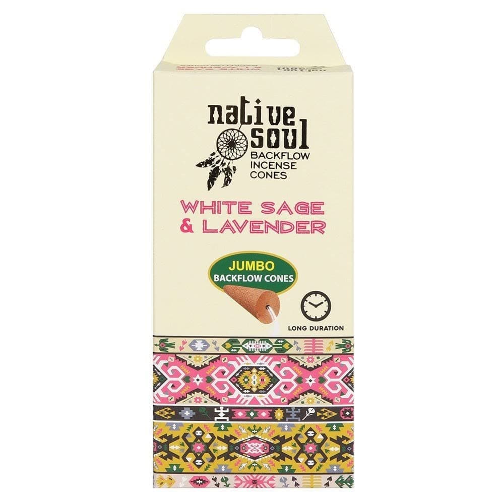 Native SoulWhite Sage & Lavender Backflow Incense Cones Single Packet