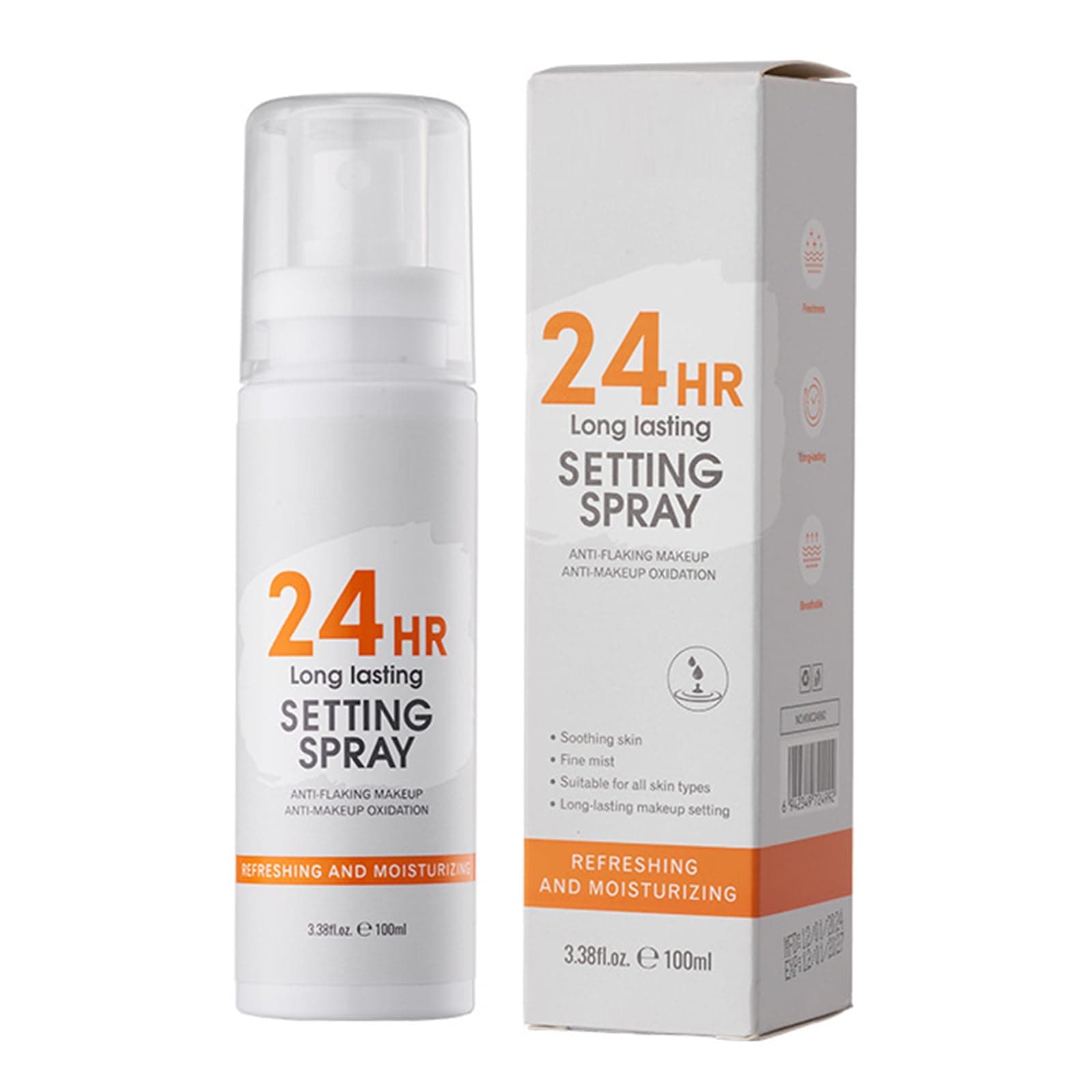 24-Hour Long-Lasting Makeup Setting Spray for All Skin Types, Anti-Flaking & Anti-Oxidation, Fine Mist Coverage, Hydrating & Refreshing, with Aloe Vera & Botanical Extracts, Perfect for Daily Wear