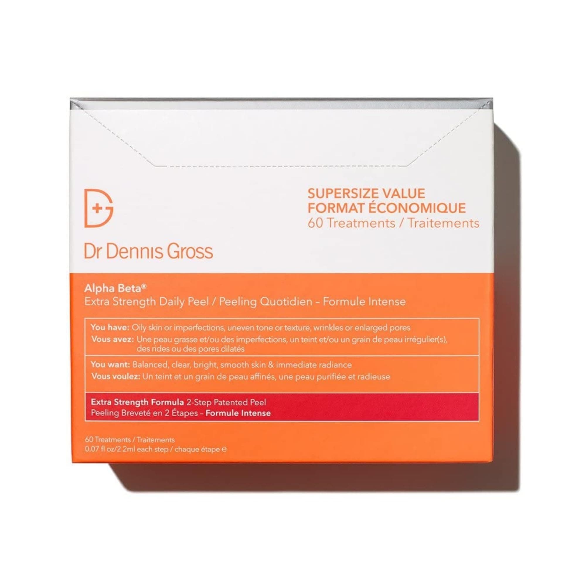Dr. Dennis Gross Alpha Beta Extra Strength Daily Peel – 2-Step Exfoliating Pads for Enhanced Anti-Aging, Smoother Skin, and Radiant Complexion, 60 Treatments