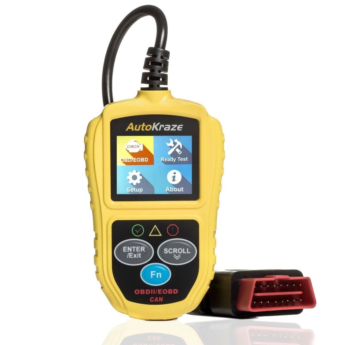 OBD2 Car Engine Fault Code Reader by AutoKraze - CAN Diagnostic Scanner - Reads Multiple Codes - Clears Trouble Codes to Save You Money | Vehicles of any Brand | Accurate Reliable Durable Easy to Use