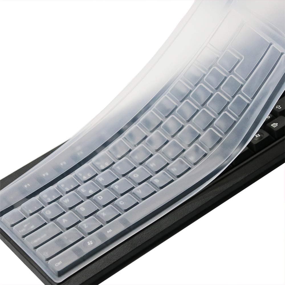 Clear Desktop Computer Keyboard Cover Skin for PC 104/107 Keys Standard Keyboard, Anti Dust Waterproof Keyboard Protector Skin