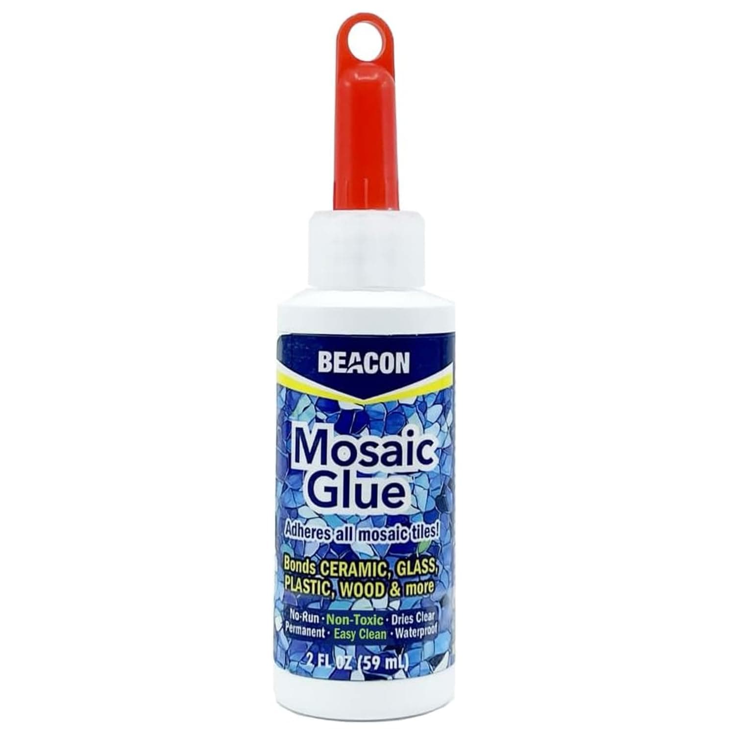 Beacon Mosaic Glue 59 Ml Medium Dries Bottle, Clear - Strong Adhesive For Plastic, Porcelain, Glass & Metal Bonding Perfect Decorating Crafts And Repairing Ceramics Wood