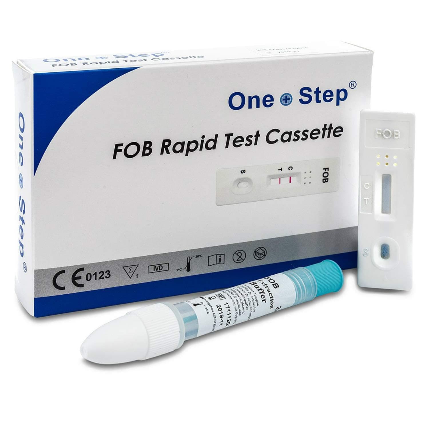 One Step Bowel Test, 1 Test Pack, Colon Faecal Screening Test Kit, Occult Blood in Stools Home Testing, Potential Gastrointestinal Concerns, Home Bowel (FOB) Health Check