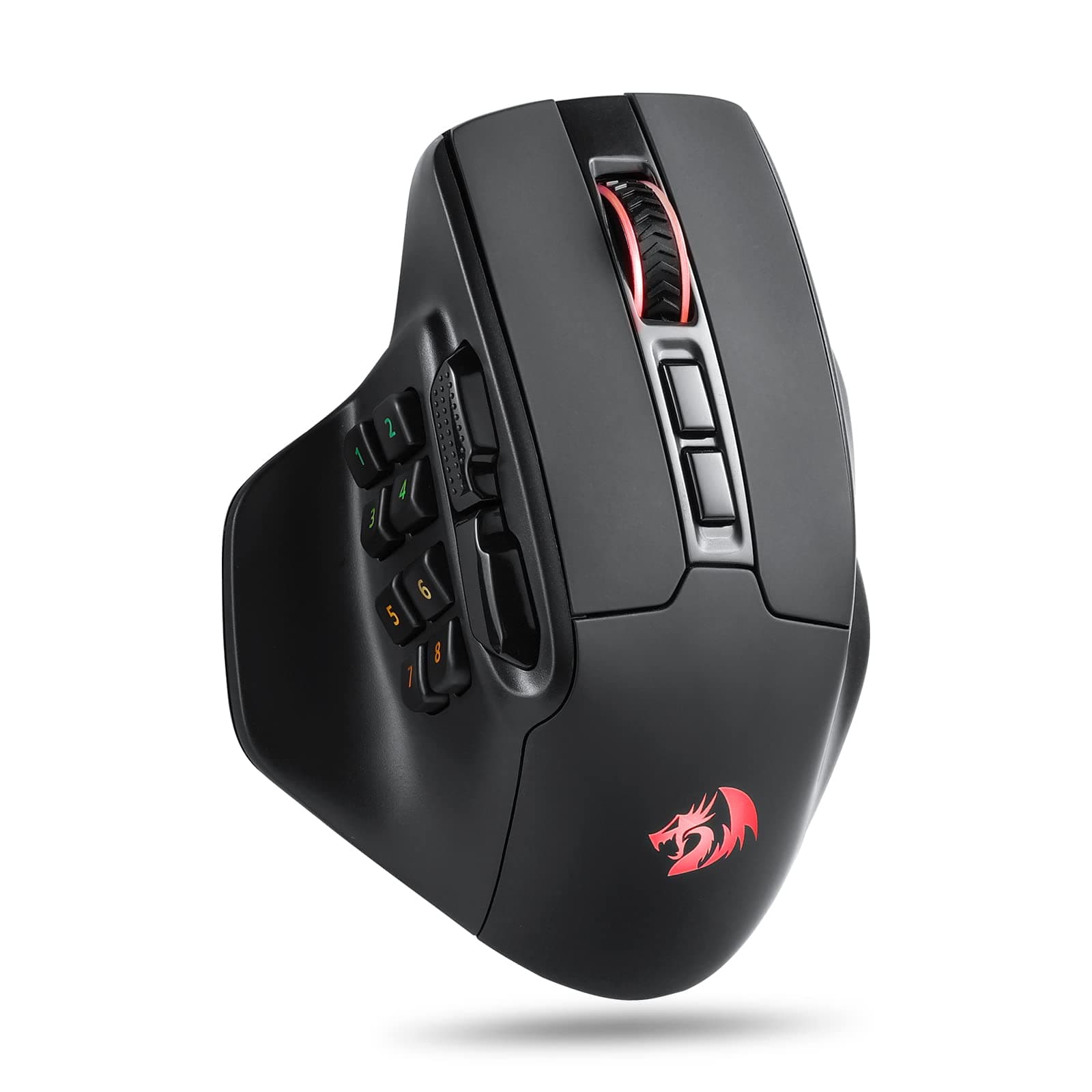 M811 PRO Wireless MMO Gaming Mouse, 15 Programmable Buttons RGB Gamer Mouse w/Ergonomic Natural Grip Build, 10 Side Macro Keys, Software Supports DIY Keybinds & Backlit
