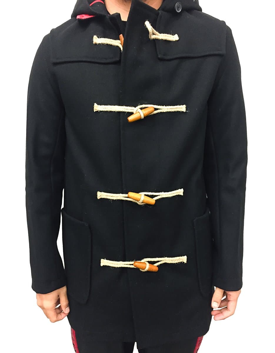 Gloverall Men's Duffle Coat, Black 38