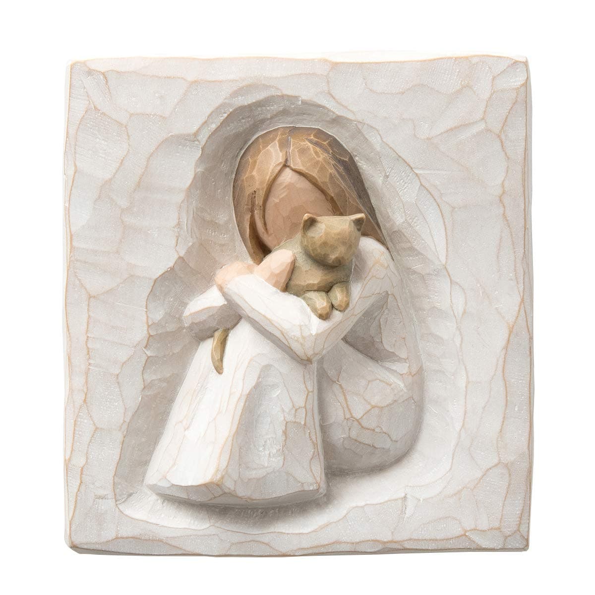 Comfort Plaque, sculpted hand-painted bas relief