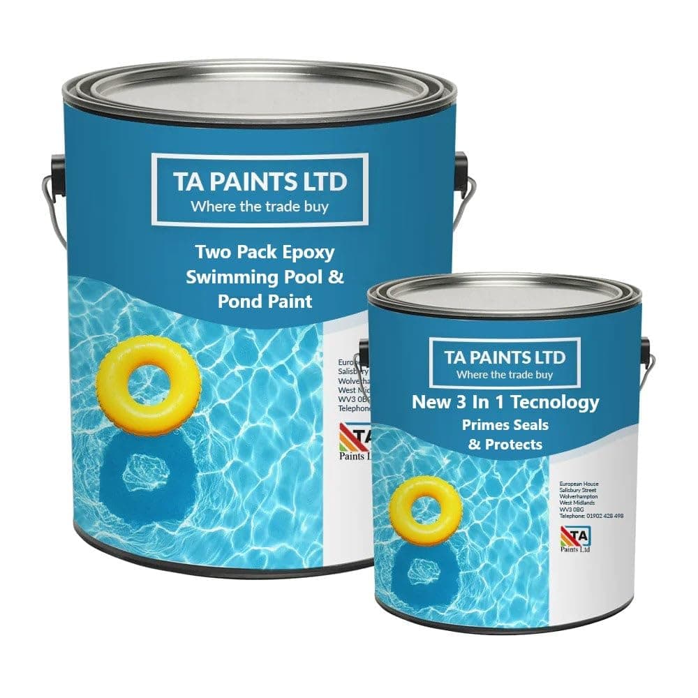 TA Paints Two Pack Epoxy Swimming Pool & Pond Paint 3 In 1 Primes Seals & Protects Chemical Resistant Direct to Concrete, Fibreglass, Brick & Stone (1L Battleship Slate Grey)
