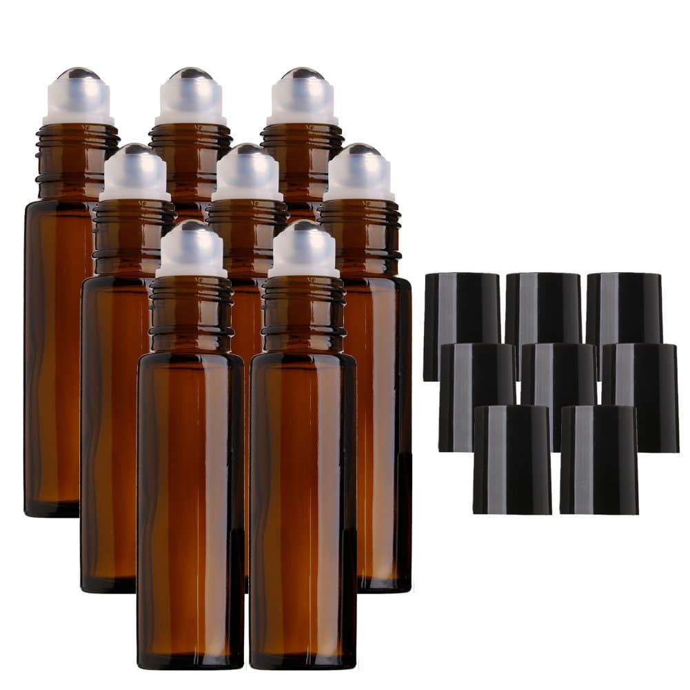 royal. Empty Sinide Roll on Glass Bottles for Essential Oil (10 ml) -Set of 8