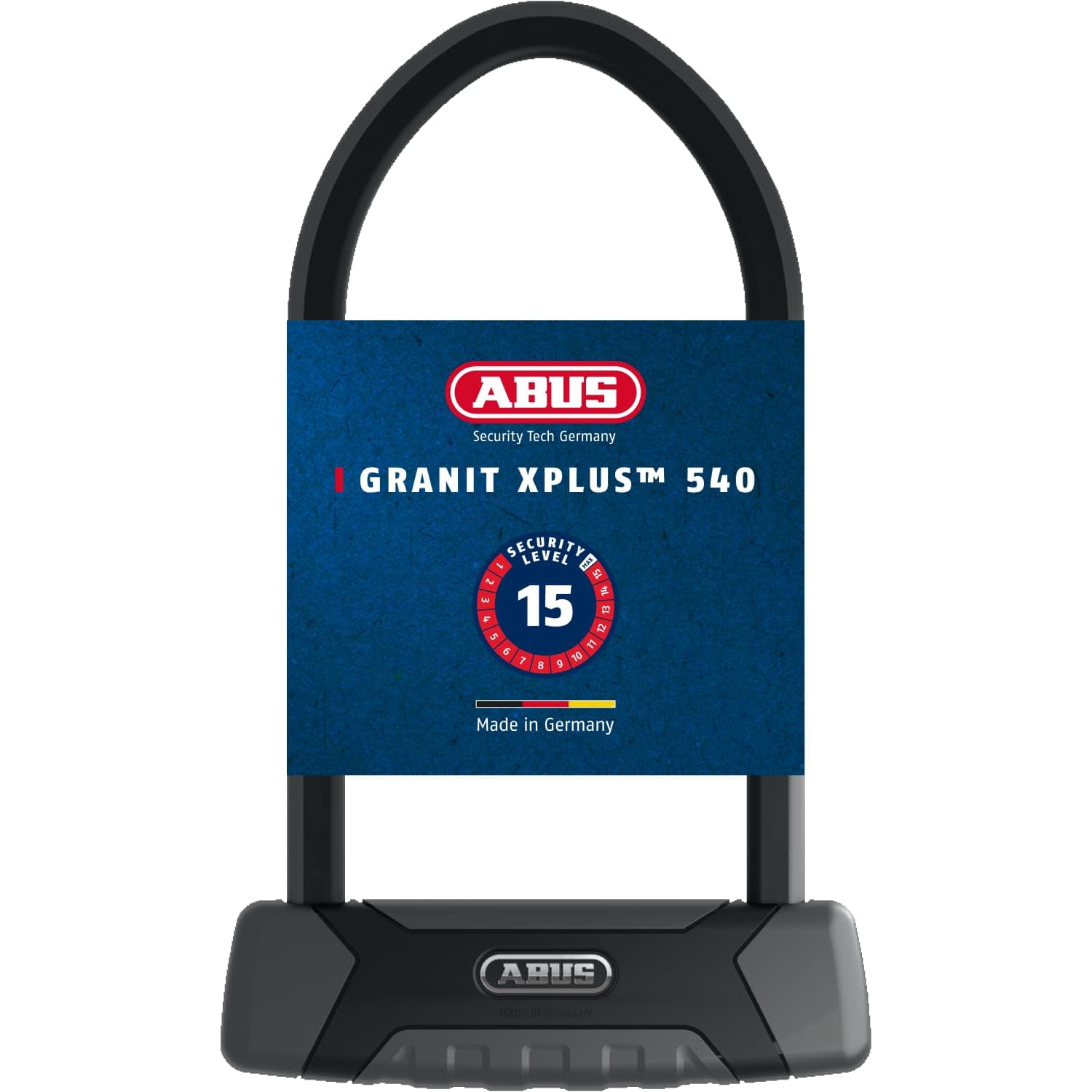 Granit XPlus 540 U-Lock + USH Bracket - Bicycle Lock with 13 mm Thick Shackle and XPlus Cylinder - ABUS Security Level 15
