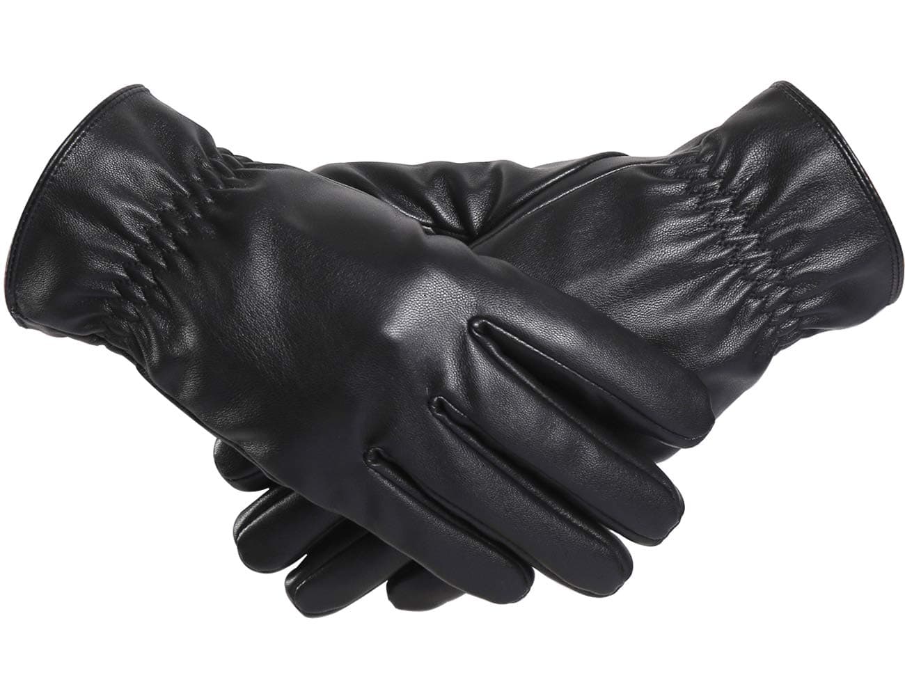 Touchscreen Leather Gloves, Lined Winter Driving Gloves for Men