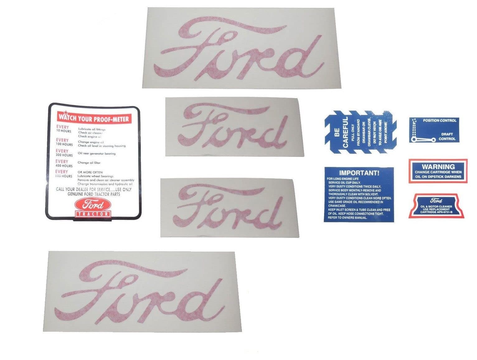 New “8N5052” Decal Set With Proof Meter Compatible With Ford Tractor 2N 8N 9N