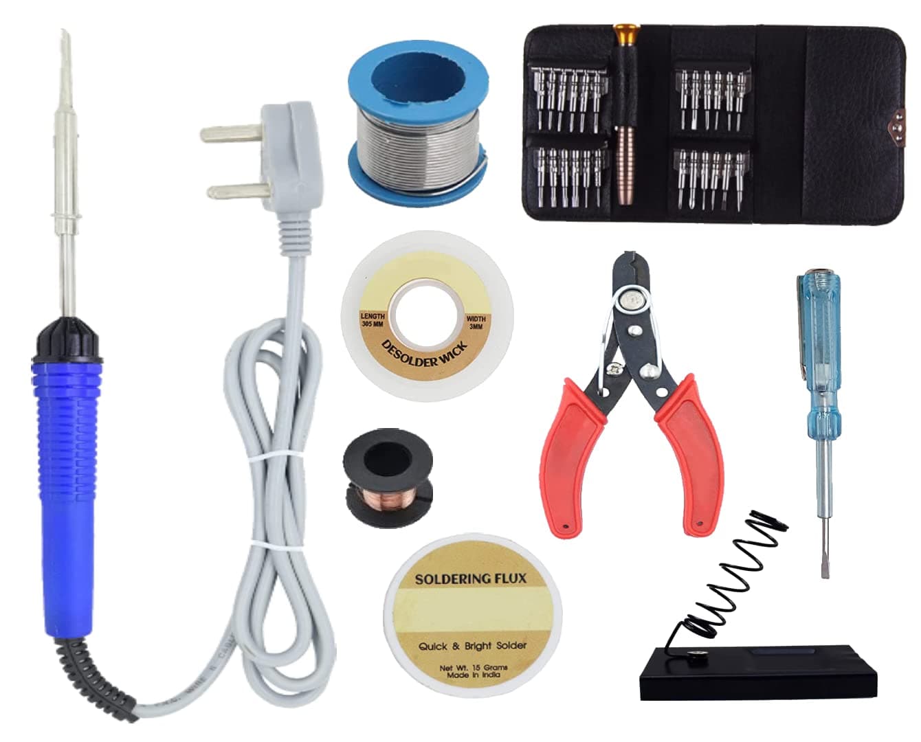 Aldeco Soldering Ac/Dc Iron Kit: Precision Tools For Perfect Electronics Joining And Repairs, Beginners To Experts. (9 In 1 Kit)