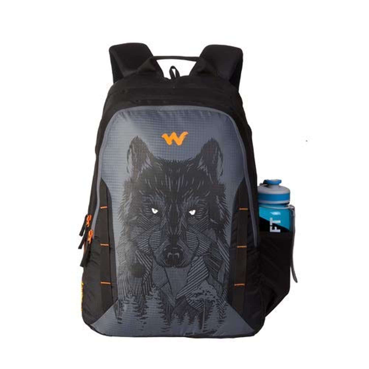 Nylon 44 Ltrs Casual Backpack (11629-Wolf_Black)