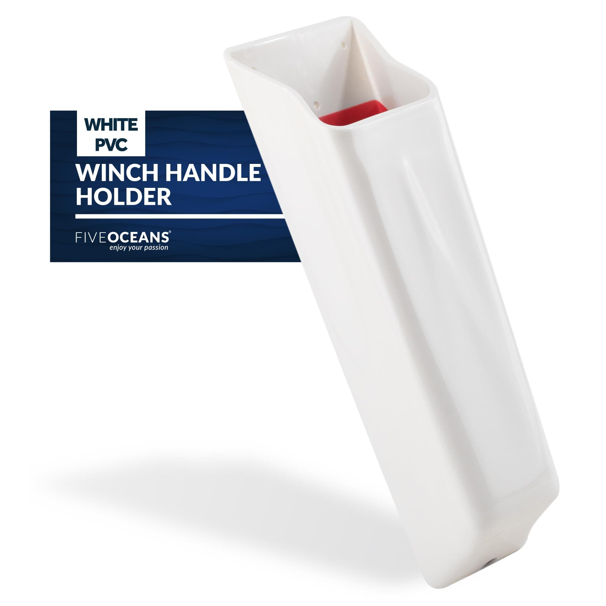 Five Oceans Winch Handle Holder, UV-Stabilized and Non-Corrosion White PVC, Self-Draining System, 11-1/2" Long - FO4687