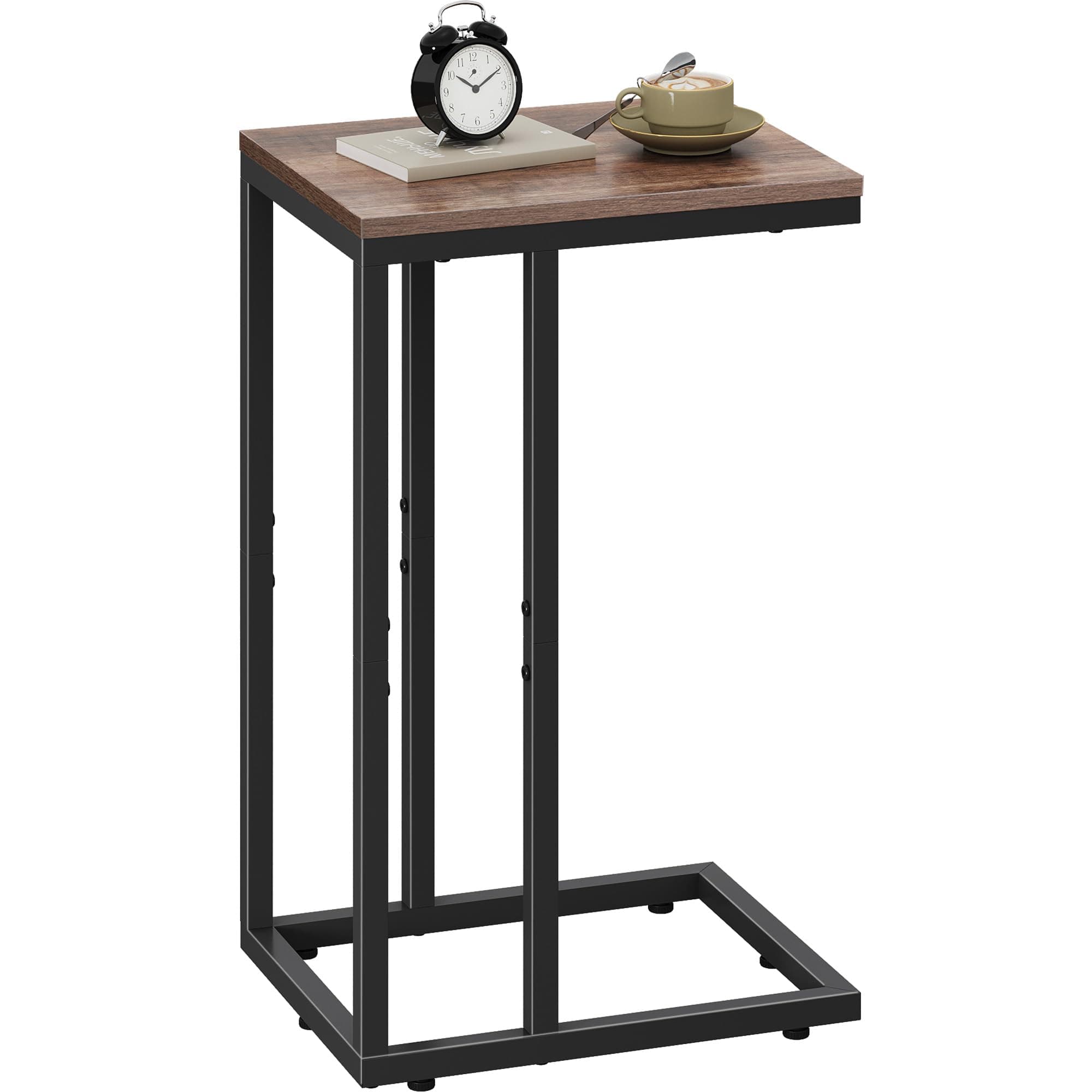 WLIVE Side Table, C Table, Slim Bedside Table for Bedroom, Living Room, 2-Tie...