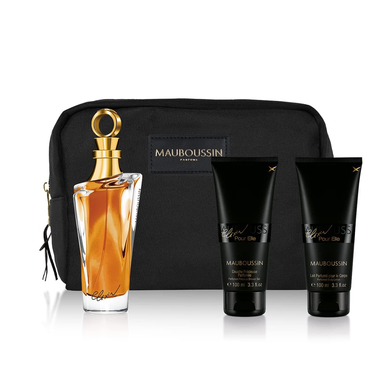 Mauboussin - Elixir Pour Elle Prestige Set: Eau de Parfum, Perfumed Body Wash, Perfumed Body Milk & Black Toiletry Bag