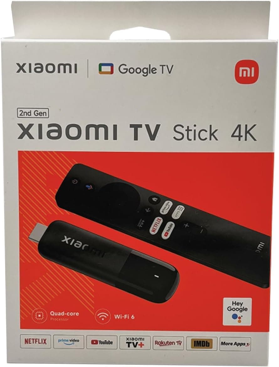 Mi TV Stick 4K Ultra HD Streaming Device Android TV 11 with Google Assistant Voice Remote Control Streaming Media Player Chromecast Built-in 2GB 8GB HDR/AV1/2.4G/5G WiFi/BT 5.2 (2022 Model)