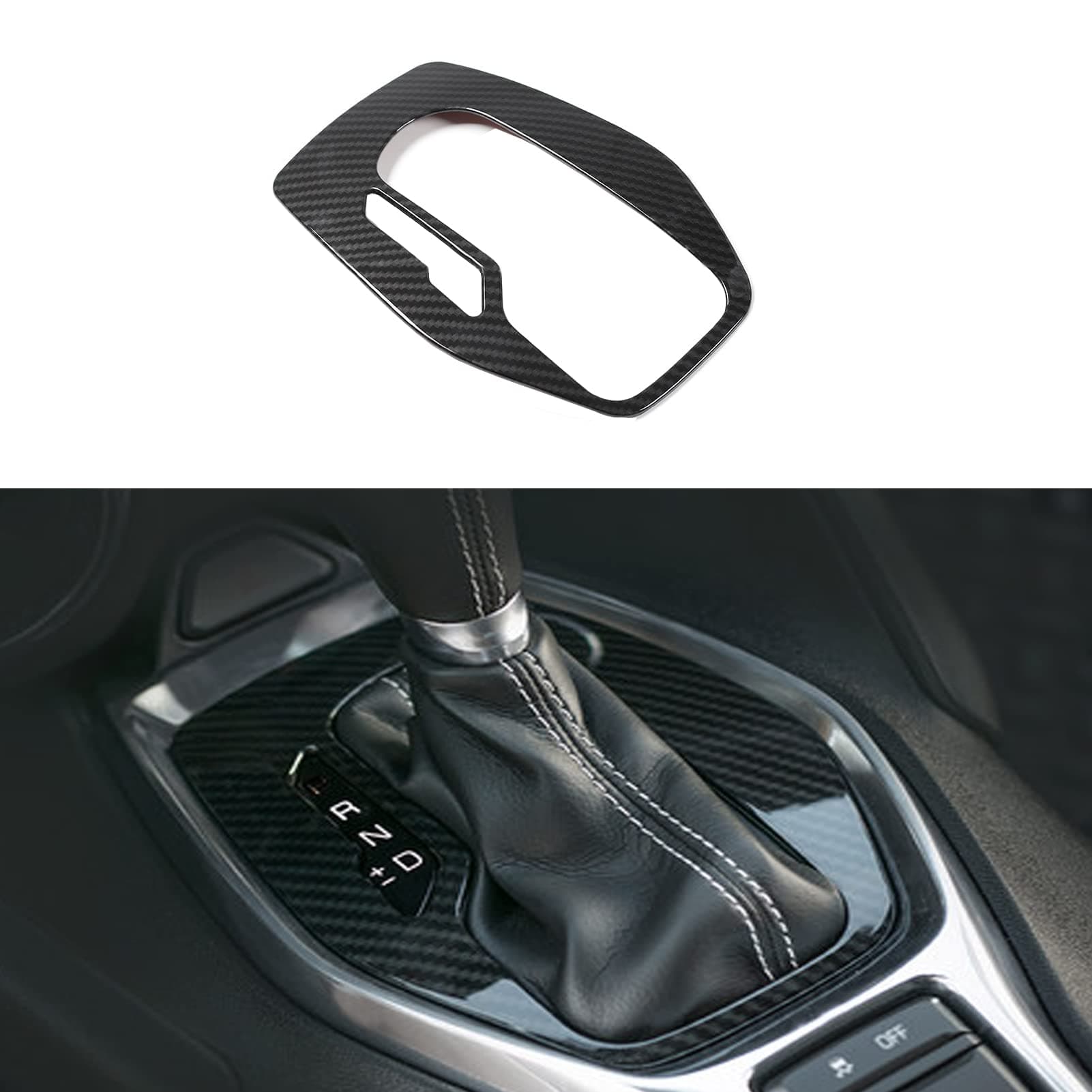 MICROCK for Camaro Carbon Fiber Gear Shift Panel Frame Trim Interior Accessories for Chevrolet Camaro 2016 2017 2018 2019 2020