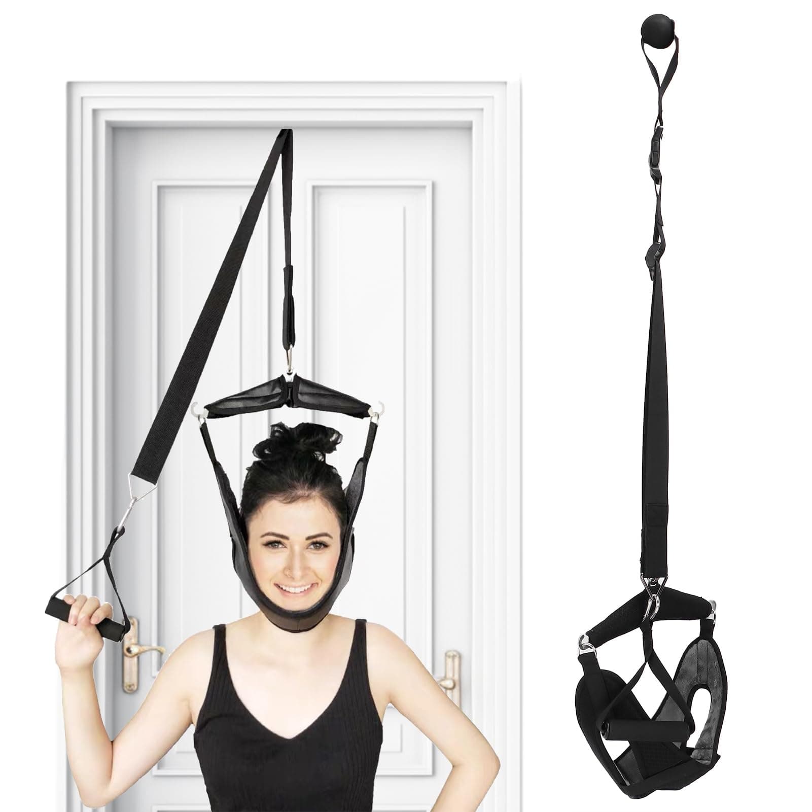 Cervical Neck Traction Device, Professional Over The Door Posture Corrector Cervical Traction Device for Neck Stretcher, Back Stretcher, Neck Pain, Arthritis, Disc Bulge and Spinal Decompression