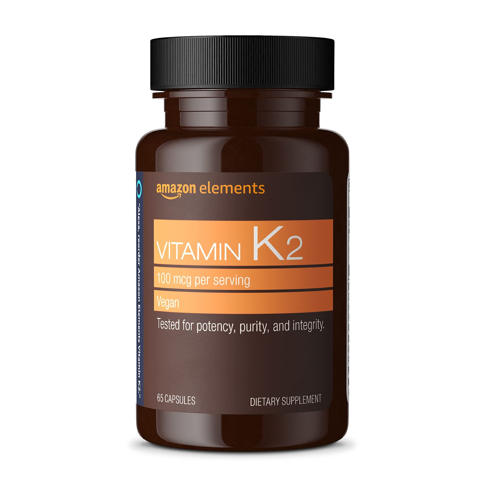 Vitamin K₂, 100 mcg, Vegan, Made from Chickpea, 65 Capsules