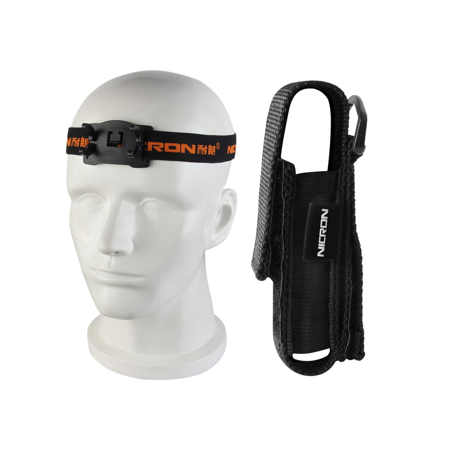 Flashlight,NICRON N7 Holster for Tactical Torch Flashlight Holder Nylon Pouch Clip Long Type Case with Adjustable Headband 100% Match,for Cycling, Repair,Hiking, Lightweight, Waterproof