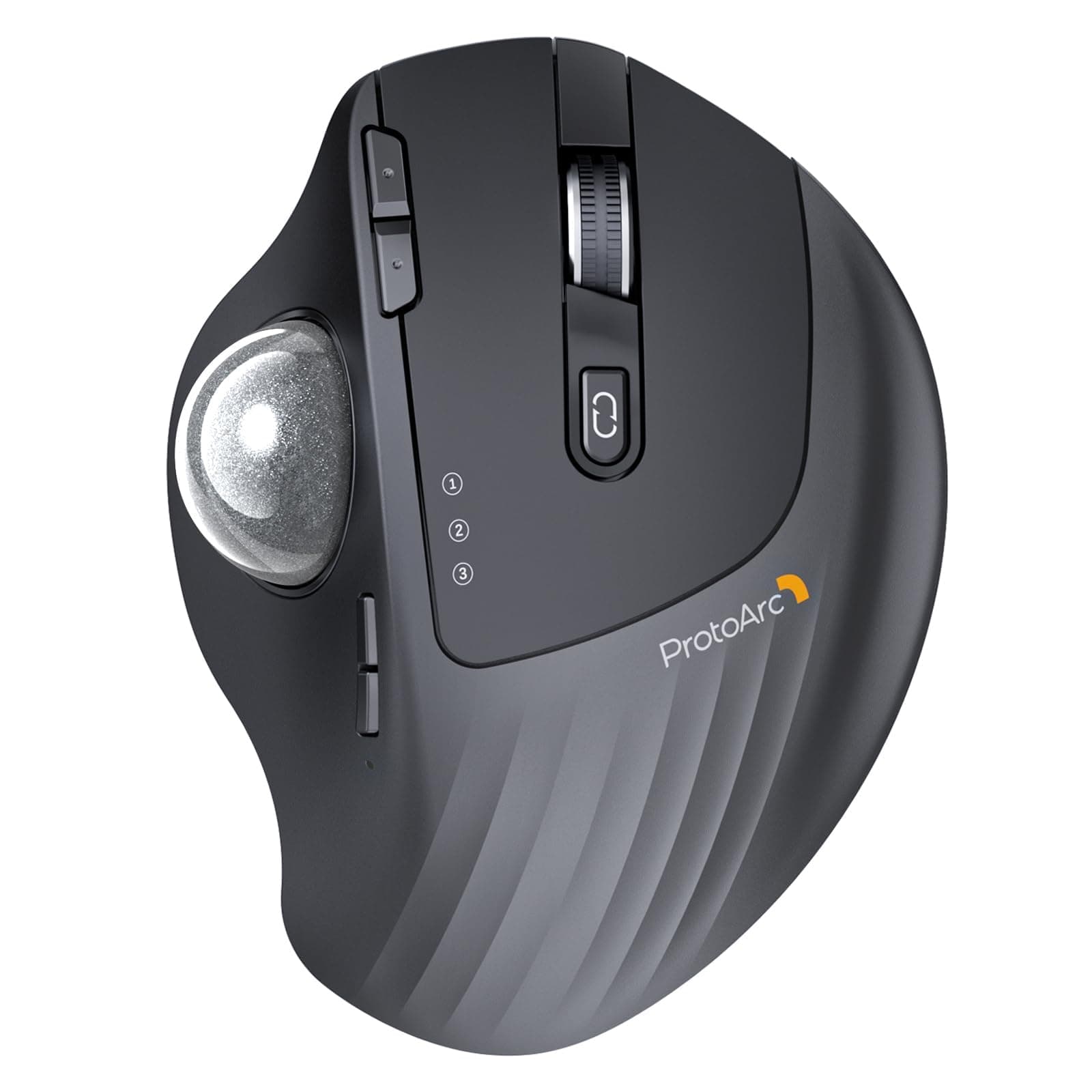 ProtoArc EM01 Trackball Mouse, NL, Supports Both 2.4G and Bluetooth, 3 Devices Simultaneously Connected, Wireless Mouse, 5 Levels of Adjustment, DPI, 7 Buttons, Trackball Mouse Wireless, Compatible