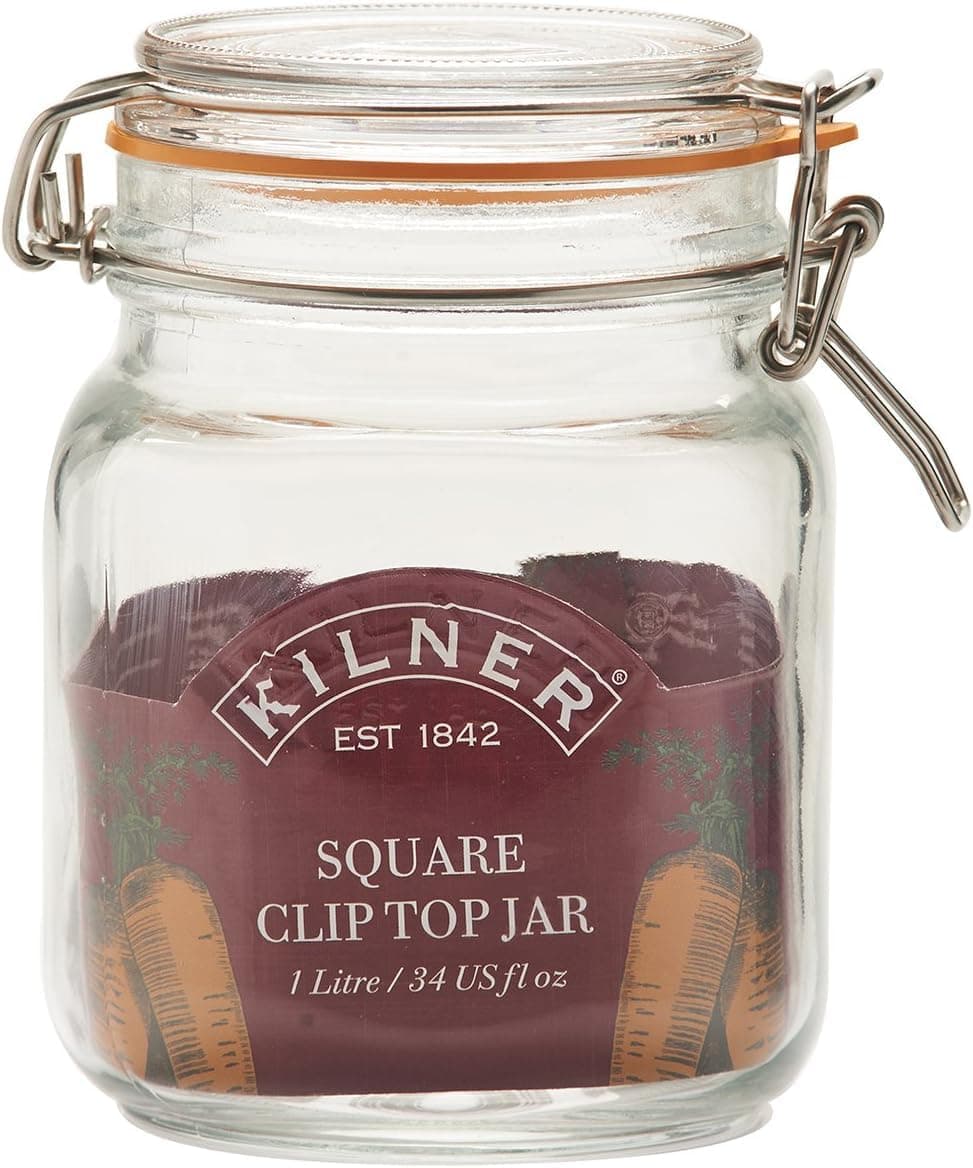 Kilner Square Swing Top Glass Jar | 1L