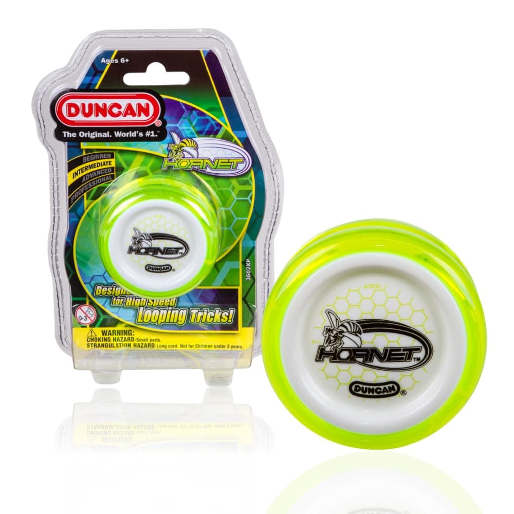 Toys Hornet Pro Looping Yo-Yo with String, Ball Bearing Axle and Plastic Body, Green with White Cap