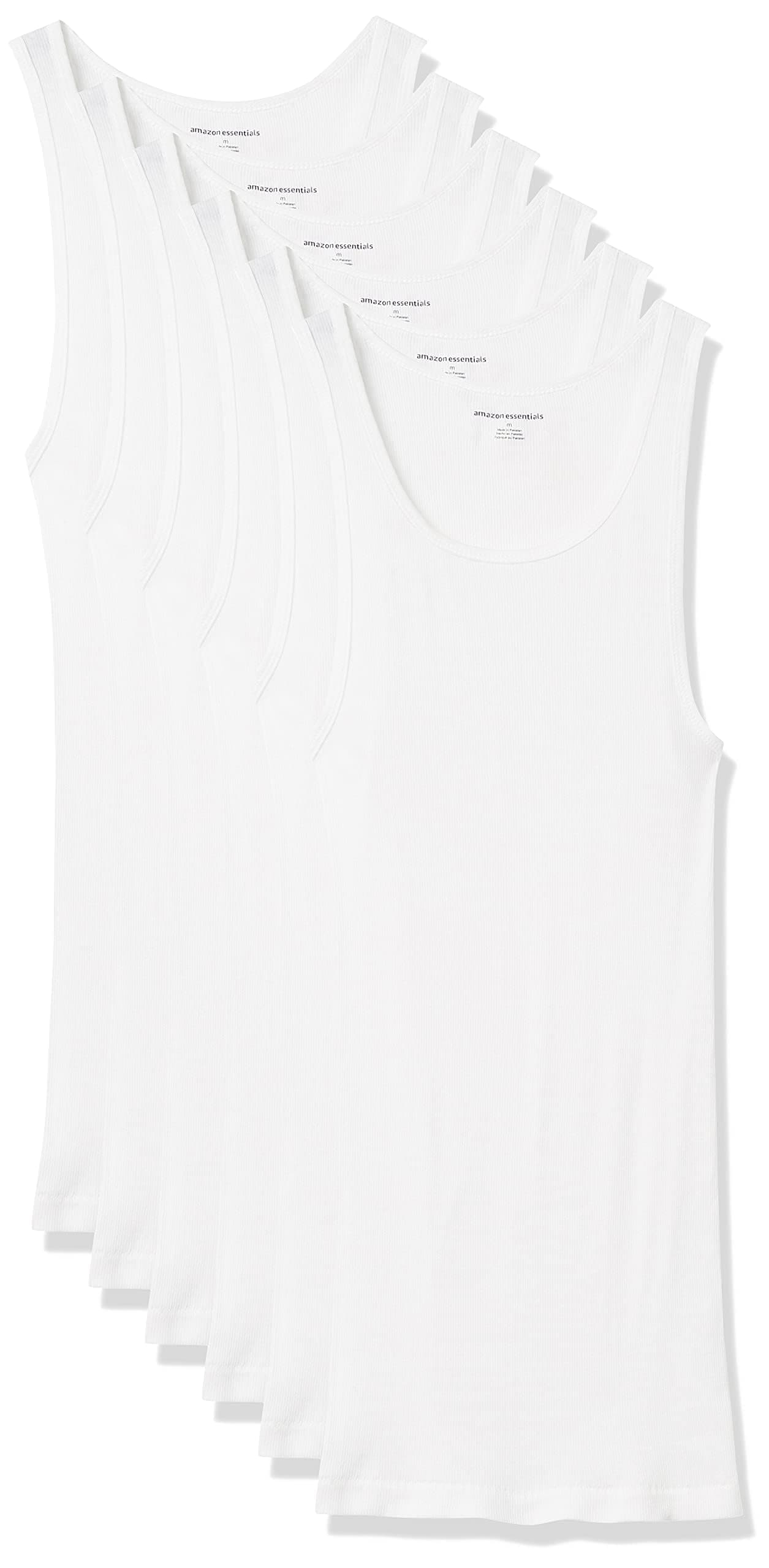 Men's Slim Fit Breathable Cotton Tank Undershirts, Pack of 6