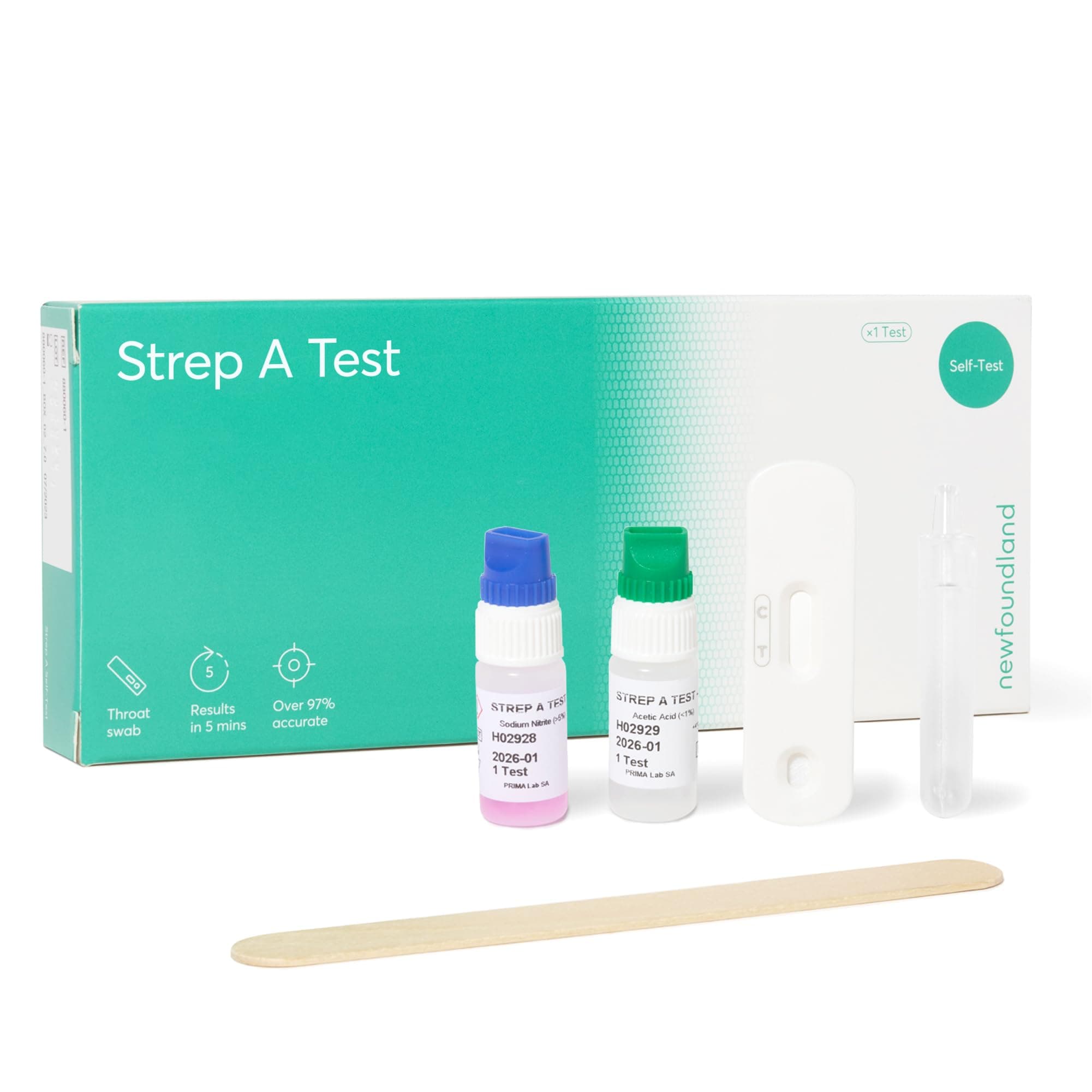 – Strep A Test Kit-Home Self-Test for Throat Infections -Accurate & Rapid Result in Under 5 Minutes -Detect Streptococcus A Bacterial Infection-Certified by CE Single Person Test Kit