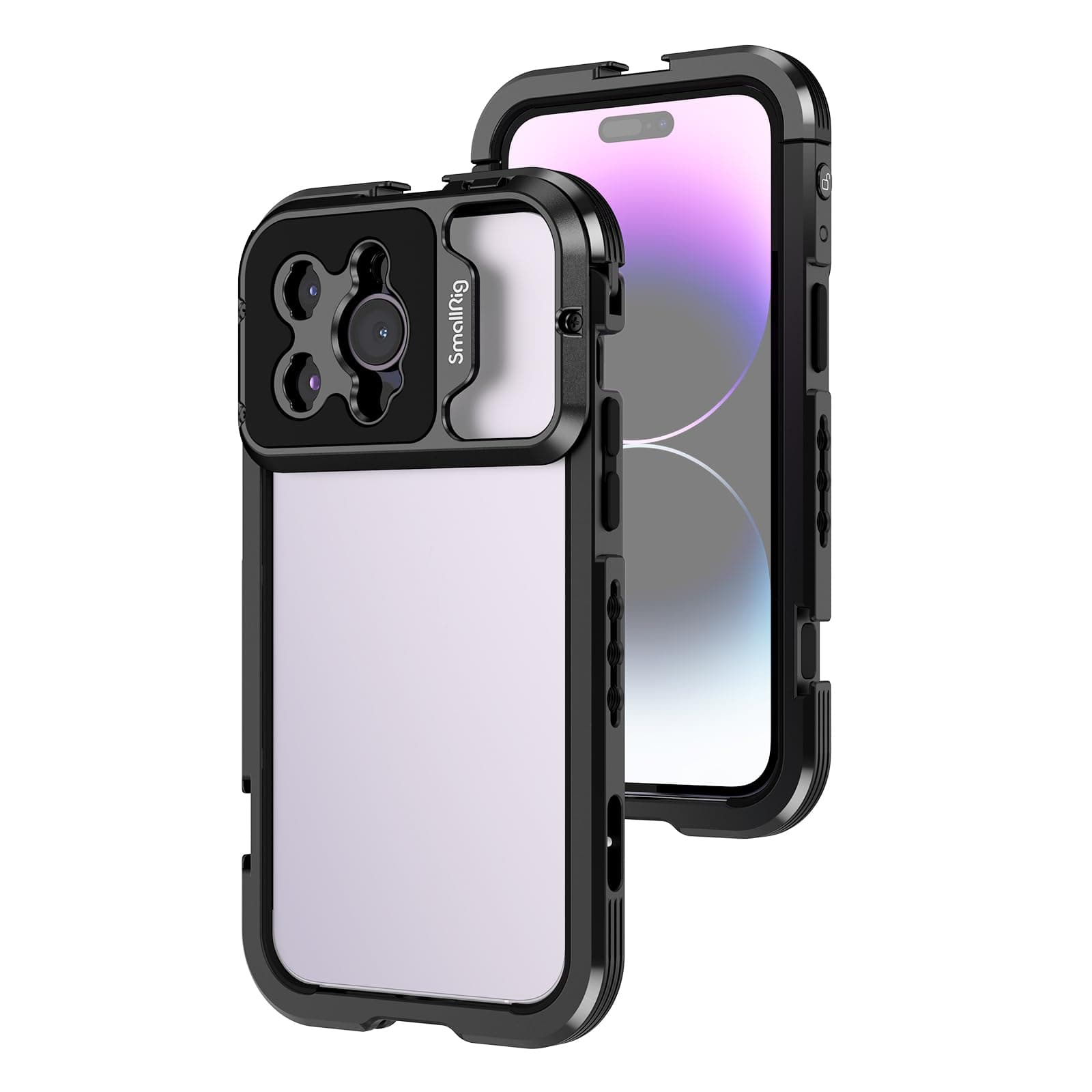 SmallRig Video Rig Cage for iPhone 14 Pro Max With Dual Cold Shoes, Aluminum Mobile Phone Cage for Filmmaking, Videography, Live Streaming, Vlog - 4077