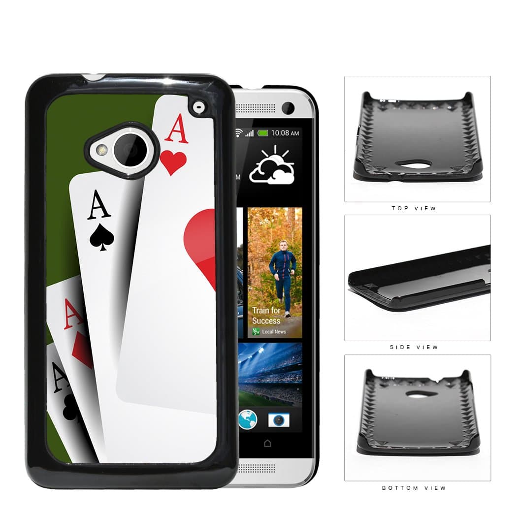 Plain Aces Playing Cards Hard Plastic Snap On Cell Phone Case HTC One M7