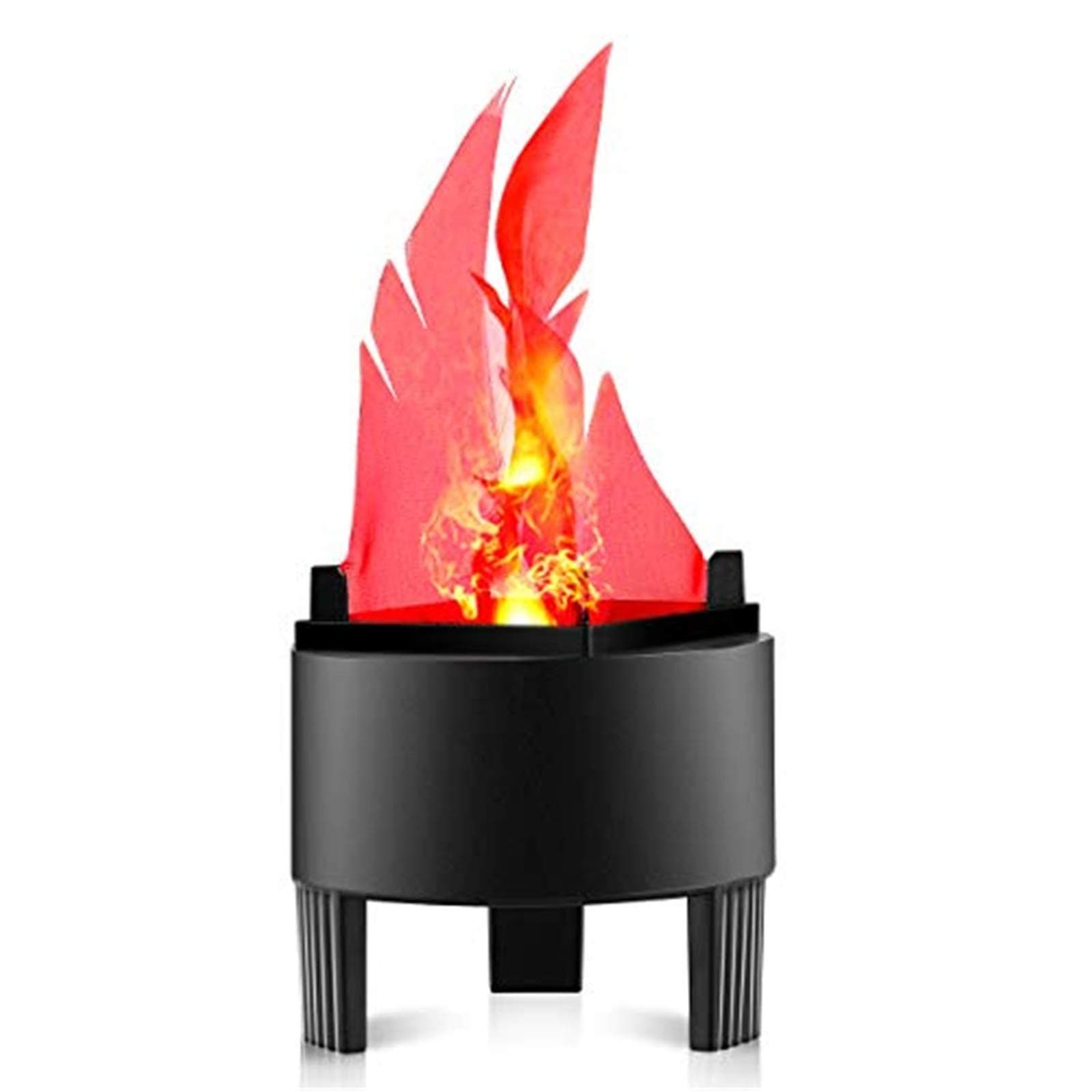 ele ELEOPTION Electronic LED Fake Fire Flame Simulated Effect Light No Heat Base Support Halloween Artificial Flames 3D Campfire Centerpiece for Christmas, Festival Night Clubs (3D Triangle Flame)