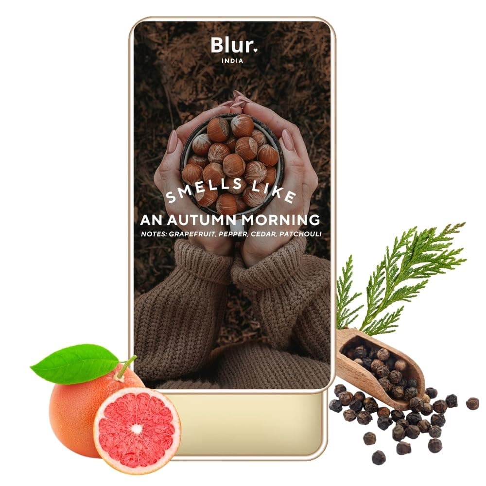 Blur India Smells Like Autumn Morning™ Solid Perfume | Spicy Grapefruit, Cedar, Patchouli Fragrance | Alcohol Free | Perfume Primer | Safe For Skin