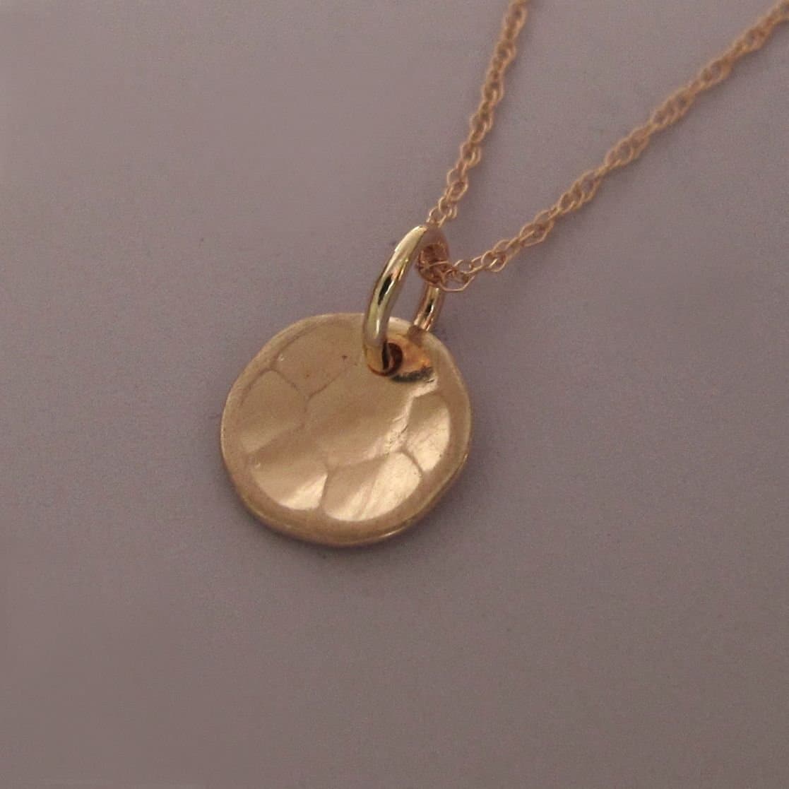 Tiny Pool Necklace in Hand Hammered 14k Rose Gold