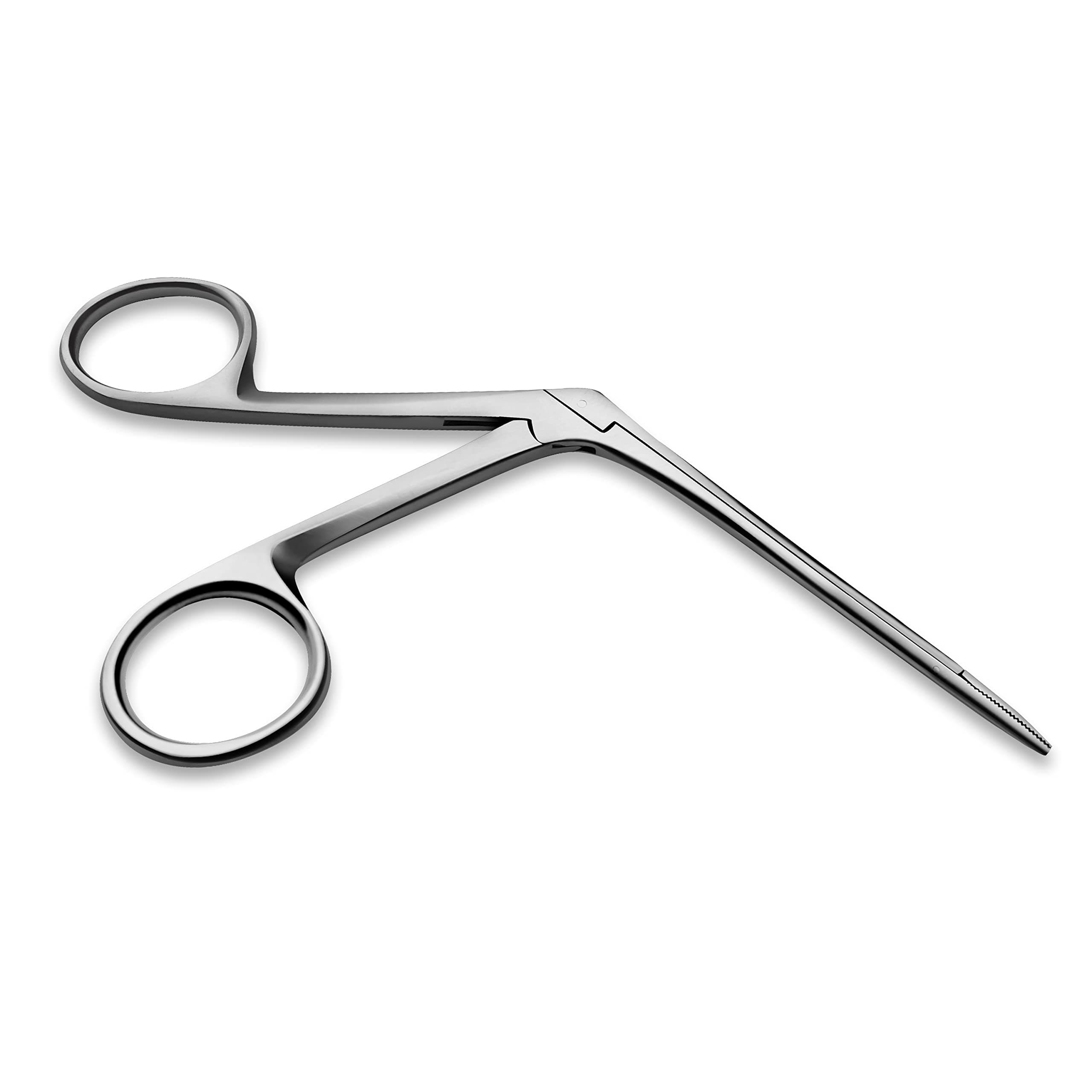 Precise ENT Procedures with Alligator Ear Forceps - Curved Jaw Design, Non-Slip Grip Handle, Fine-Tip, Reusable and Easy to Clean - Micro 3 Inches